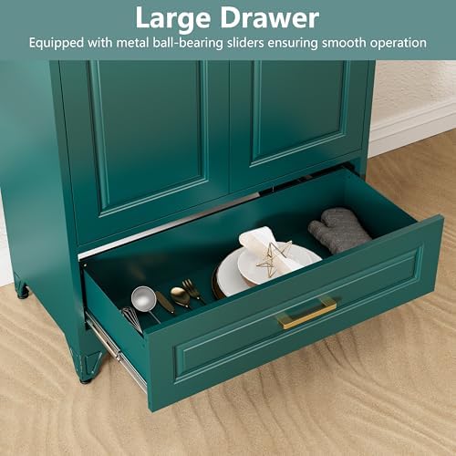 Polup 75" Metal Storage Cabinet, Tall Kitchen Pantry Cabinet with 1 Drawer