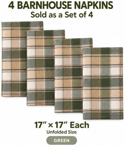 Newbridge Thanksgiving Green Barnhouse Plaid 60 x 102” Rectangle Tablecloth