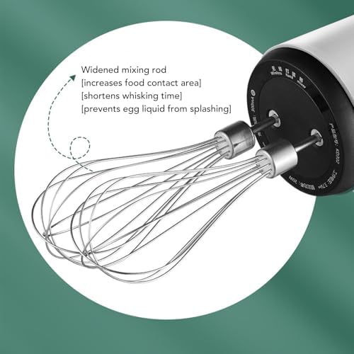 Luocute Cordless Hand Mixer, Stainless Steel Whisks