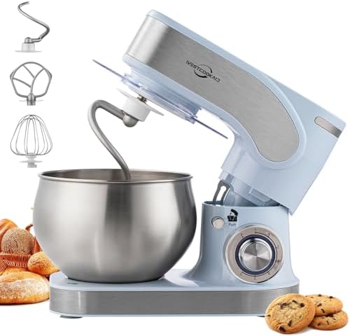 3-IN-1 Electric Stand Mixer 5.3QT 6-Speed with Pulse Function Blue
