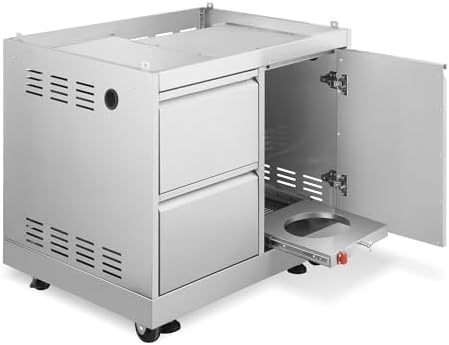 32 in. Newport Coll Grill Cabinet with Drawers, Tank Mount, Stainless Steel