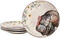 Bico Blessing Season Dinner Plates Set of 4, 11 Inch Large Ceramic Plates for Pasta, Steak, Stylish Serving Dishes, Microwave and Dishwasher Safe, Gift for Housewarming and Thanksgiving