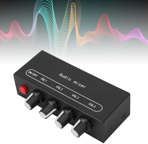 Stereo Line Mixer 4 Channel, 3.5mm Aluminum Alloy Compact