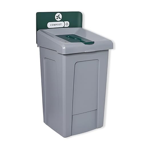 Durable Garbage Can, Commercial Recycling Bin, Recycling Station with Lid, 33 Gallon Trash Can, Reinforced Bottom, Made Qualitative Polyethylene, Ideal for Home, School, Event, Hotel, Bar, Kitchen