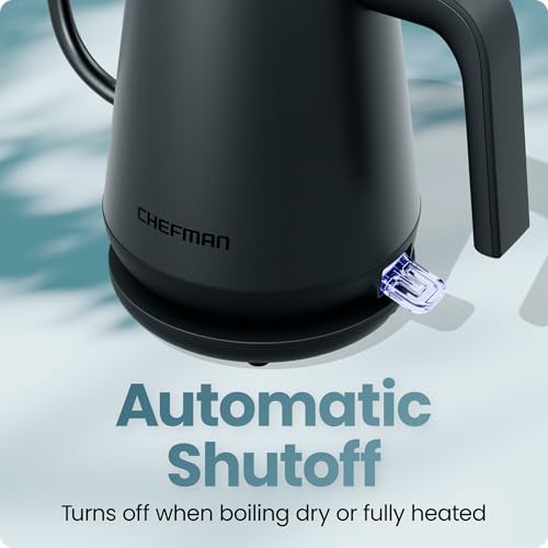 Chefman Gooseneck Electric Kettle, 0.8L Pour Over, Black - Image 5