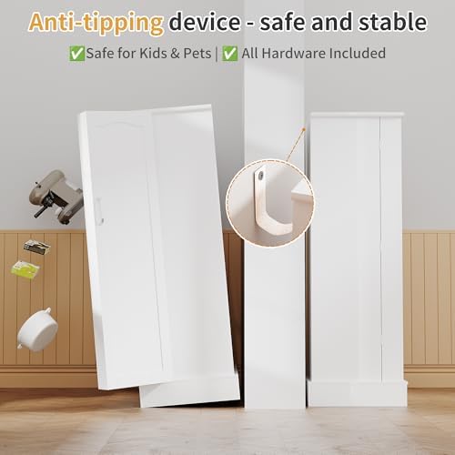 kepptory 47" Freestanding Kitchen Pantry Cabinet with Adjustable Shelves