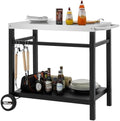 Royal Gourmet Outdoor Grill Cart, 33.5" x 19.7",2-Shelf Table with Wheels