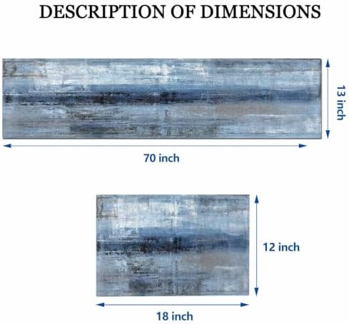 Mcalk Dark Blue Table Runner and Placemats Set of 6 Pieces, Blue Placemat, Cloth Place Mats Indoor for Kitchen, Washable Abstract Placemats Linen Material for Dining Table