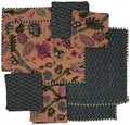 Cotton Block Print Quilted Reversible Placemats with Napkins, Floral Design, Dining Table Decor for Everyday Use, Set of 4 (Teal/Orange)