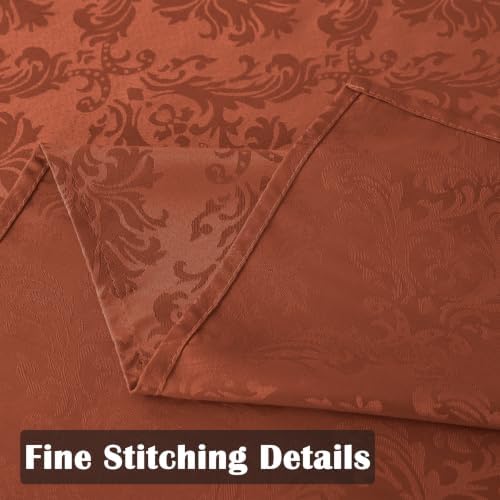 SASTYBALE Brick Red Fall Jacquard Damask Rectangle Tablecloth 60 x 102 Inch