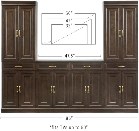 Crosley Furniture Stanton 3-Piece Pantry Storage Cabinet & Sideboard Set
