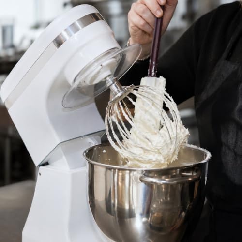 Restaurantware Hi Tek 7.4-Qt Electric Stand Mixer 1 Tilt-Head Kitchen Mixer With Stand - Includes Dough Hook Whisk & Beater 110V/60Hz White Aluminum Stand Mixer Up To 660 RPM