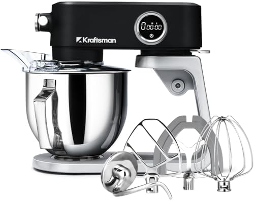 All Metal Stand Mixer DC Motor, Heavy Pizza Dough Mixer 5.3 QT