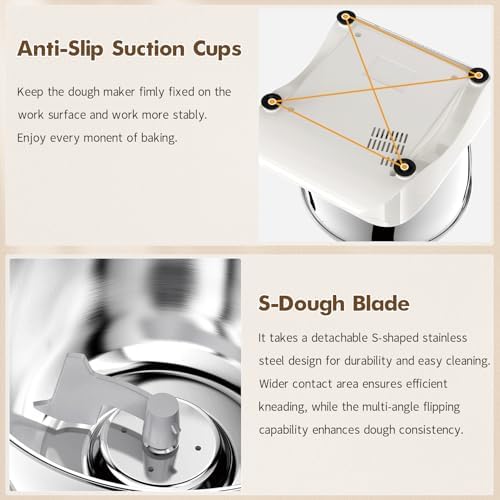 Electric Dough Maker with Ferment Function, 5.5QT Dough Mixer