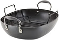 Anolon Advanced Hard Anodized Nonstick 2 Piece Roaster/Roasting Pan with Wire Rack, Oval, 16 Inch x 13 Inch, Dark Gray