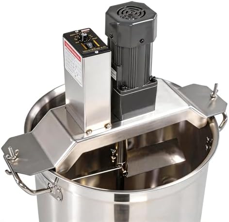 40L/10.5 Gal Automatic Food Mixer 110V 180W Stainless Steel Electric Mixer For Cooking Agitator Chocolate Paste Heat Mixing Machine Food Mixer Pot Seasoning Bottom Soup Sauce Stirrer