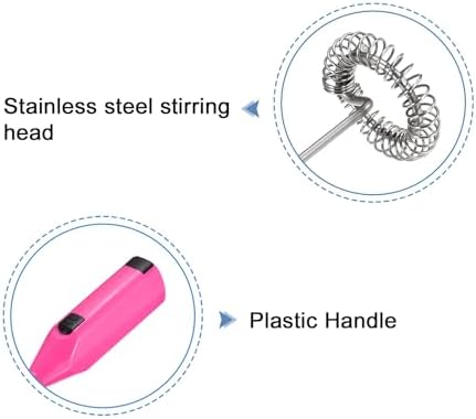 MECCANIXITY Electric Tumbler Stirrer, Handheld Mini Mixer Battery Operated Stirring Mixing Pink for DIY Glitter Tumbler Cup, Pack of 2