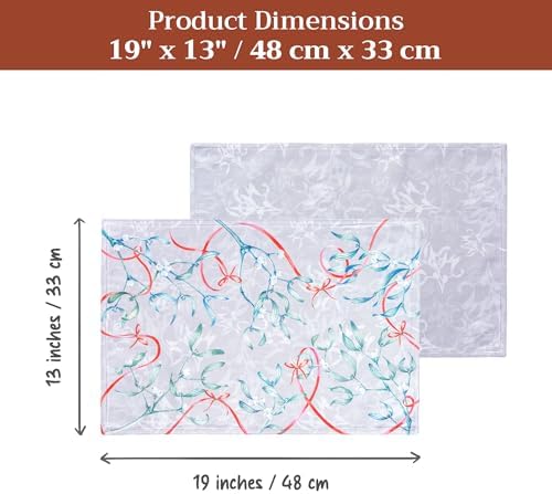 Maison d' Hermine Placemats Set of 4 Reusable 100% Cotton (13"x19")
