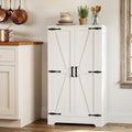 Unikito Kitchen Pantry Storage Cabinet with Adjustable Shelves, White