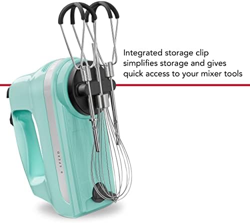 KitchenAid 6 Speed Hand Mixer w/Flex Edge Beaters, KHM6118, Ice Blue
