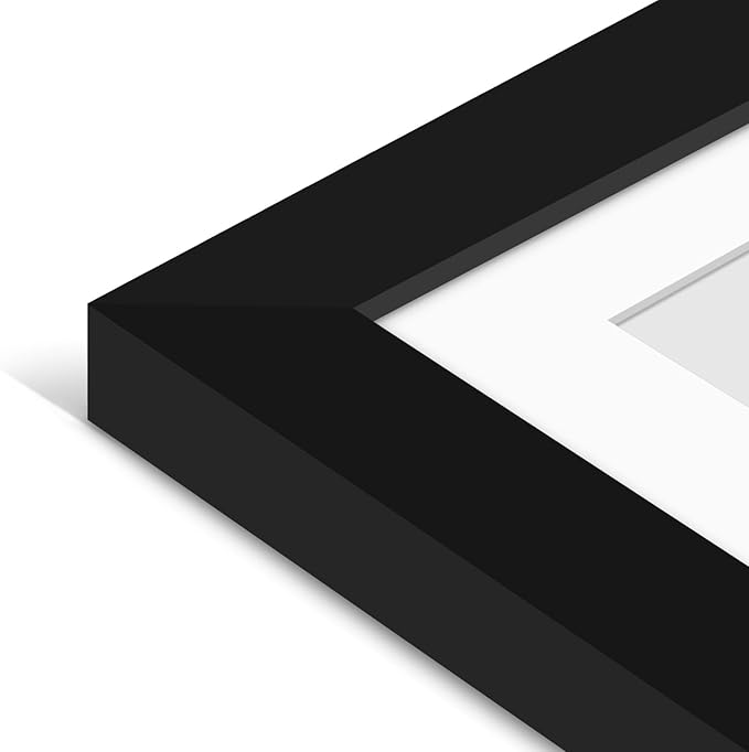 Americanflat 13x13 Picture Frame with Shatter-Resistant Glass - Use as 10x10 Frame with Mat or Display 13x13 Photo Without Mat - Signature Collection - Square Frames for Wall Display - Black
