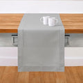 Solino Home Cotton Linen Dining Table Runner Light Grey Woven, 14 x 72 in