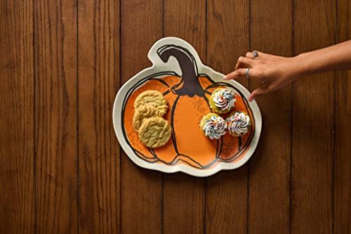 Mud Pie Thanksgiving Melamine Platter; 12 3/4" x 14", Orange