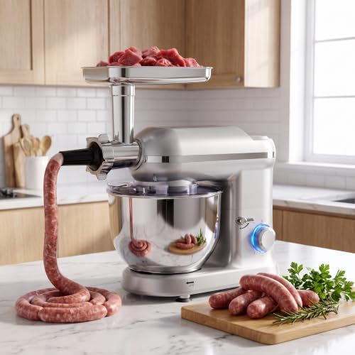 6-In-1 Stand Mixer with Juicer Machines Meat Grinder Electric Sausage Maker