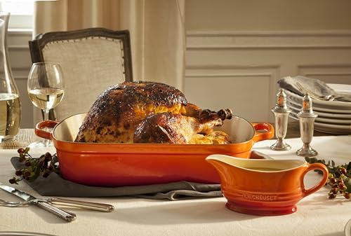 Le Creuset Enameled Cast Iron Rectangular Roaster, 5.25 qt., Flame