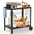 Yozoia Outdoor Grill Table for Blackstone Griddle, Grill Cart with Wheels