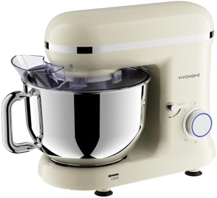 VIVOHOME 6-Quart Tilt-Head Stand Mixer with Bowl, White