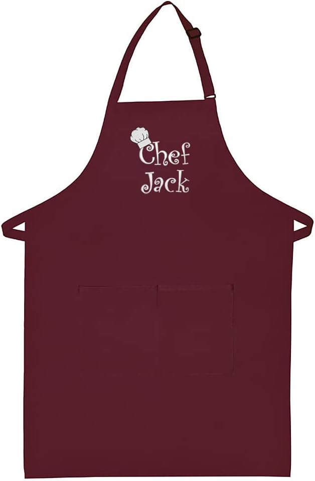 Made in the USA Personalized Embroidered Premium Adult Apron for Men Women Fathers Mothers Day Kitchen BBQ Grilling Gift
