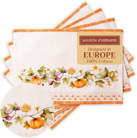 Maison d' Hermine Placemats Set of 4 Reusable 100% Cotton (13"x19")
