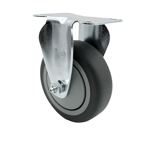 Service Caster Brand Replacement Caster for Uline Caster H-7447R - Stainless Steel Rigid Top Plate Caster with 5 Inch Thermoplastic Rubber Wheel - Fits Carts and Platform Trucks H-6826