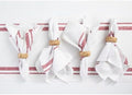 Solino Home 100% Pure Linen Napkins, 20 x 20 in, Burgundy Striped, Set of 4