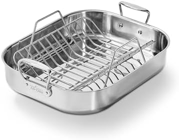 All-Clad Stainless Steel Roaster, 14" x 18" Roaster with rack