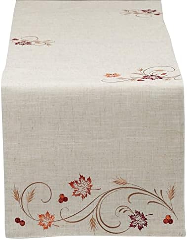 DII Fall Table Decorations Indoor Décor, Thanksgiving, Table Runner, 14x70, Autumn Wheat
