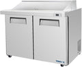 Frigos FG-SWPT-48 13.8 Cu Ft 2 Door Commercial Sandwich Prep Table Refrigerator - Stainless Steel Exterior with LED Lighting - Ideal for Commercial Kitchen Salad Bar Included Liftgate