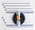 Solino Home 100% Linen Placemats, 14 x 19 in, Navy, French Stripe, Set of 4