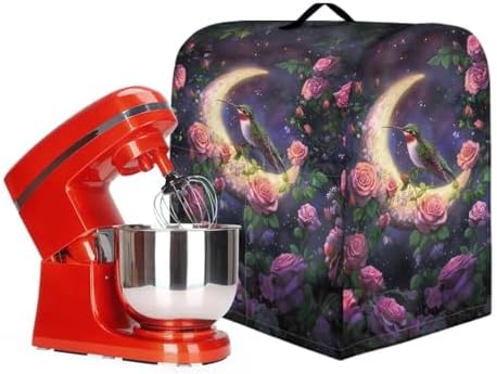 Stand Mixer Covers Home Kitchen Decoration Hummingbird Moon Rose Kitchen Aid Mixer Cover Dust Cover with Pockets and Handle Kitchen Accessories Mixer Covers