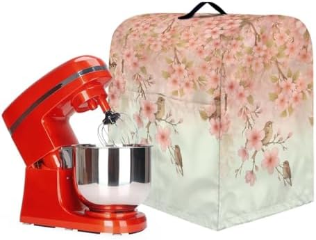 Cherry Blossom Robin Bird Stand Mixer Cover for Kitchen Decor Waterproof Mixer Dust Cover Fits All Tilt Head & Bowl Lift Models Kitchen Aid Mixer Covers Protector