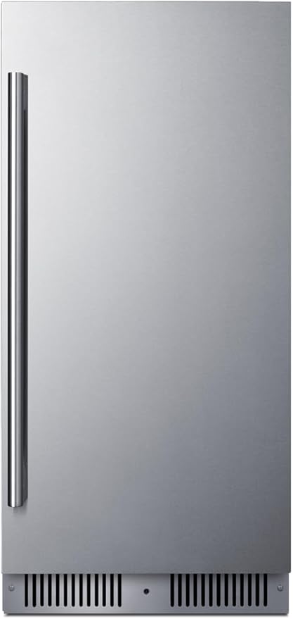 Summit 15” Refrigerator, 1.8 cu.ft. Capacity, Built-in Refrigerator Undercounter, Shallow 18” Depth, Stainless Steel- SDHR1534