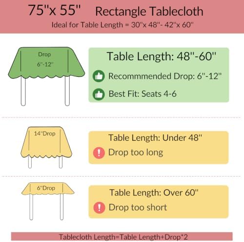 Alsoo Fall Gingham Tablecloth Rectangle Cotton Linen Style, 55 x 75