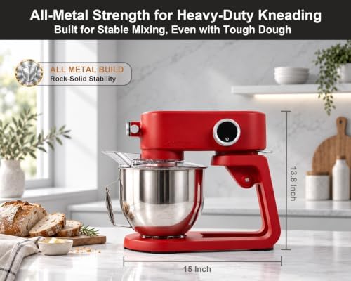 Stand Mixer DC Motor, All Metal Heavy Duty Dough Mixer 5.3 Quart
