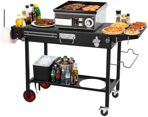 Grill Table for Blackstone Griddle, Portable Outdoor Folding Grill Cart