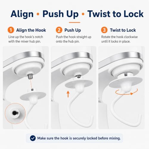 K45DH Dough Hook, 1 Pack for Kitchen Aid 4.5-5 Qt Tilt-Head Mixers
