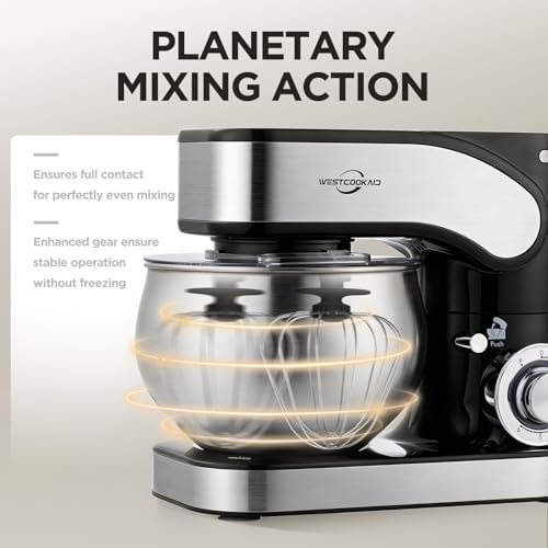 Stand Mixer 5.3QT Tilt-Head 6+P Speed Household Food Mixer Black