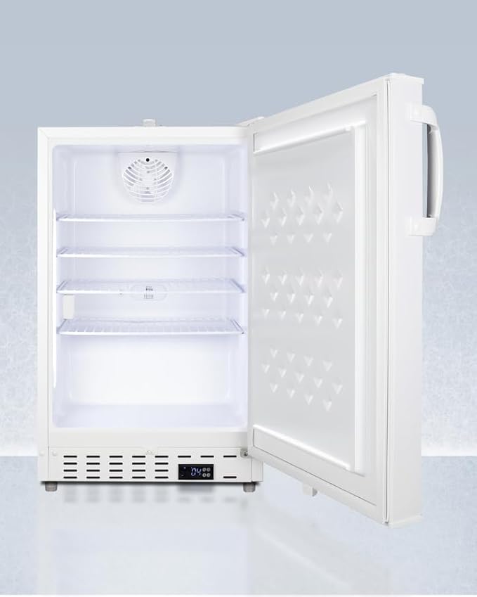 Summit Appliance Accucold 20” Refrigerator, 3.32 cu.ft. Capacity, Undercounter, Built-in, ADA Compliant, External Temperature Readout, White - ADA404REFALLHD (Left Handed Door Swing)