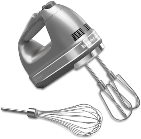 KitchenAid 7-Speed Hand Mixer - KHM7210 - Contour Silver & Fresh Prep Slicer/Shredder, 1, White