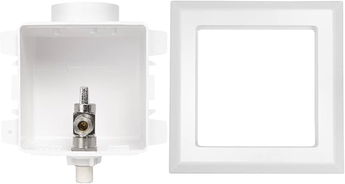 EFIELD Pre-Assembled Dishwasher Outlet Box, 1/2-Inch CPVC Inlet Connection with Installed 1/4-Turn Stop Angle Valve, Chrome Plated,(DW001)